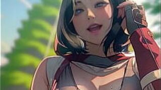 Микасу трахнули в лесу - порно видео